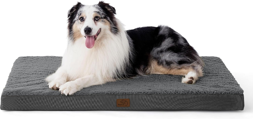 Bedsure Cooling Dog Bed for Crate, Large Breathable Pet Summer Bed, 35 Inch | Orthopedic Egg Crate Foam, Cold Summer Pad Mat, Non-Slip Bottom, Comfy Removable Washable Cover, For Pets Up to 50 lbs