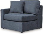Signature Design by Ashley Contemporary Modmax Stain Resistant L-Shape Right-Arm Facing 6-Piece Sectional with Reversible Cushion and Armrest, Dark Blue