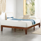 Mellow Naturalista Classic - 12 Inch Solid Wood Platform Bed with Wooden Slats, No Box Spring Needed, Easy Assembly, Queen, Pine