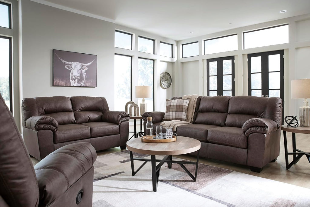 Signature Design by Ashley WalkerPoint Contemporary Sofa with Removable Cushion, Dark Brown