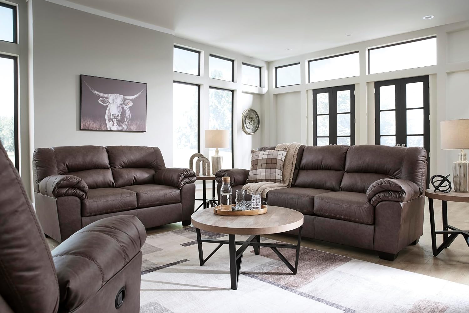 Signature Design by Ashley WalkerPoint Contemporary Sofa with Removable Cushion, Dark Brown