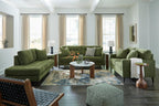Signature Design by Ashley Bixler Sofa, No Assembly Required, Olive Green Chenille Upholstered 3-Seater Couch, Anti-Sag Platform Foundation, Button-Tufted Back, Living Room Furniture, 79 Inches
