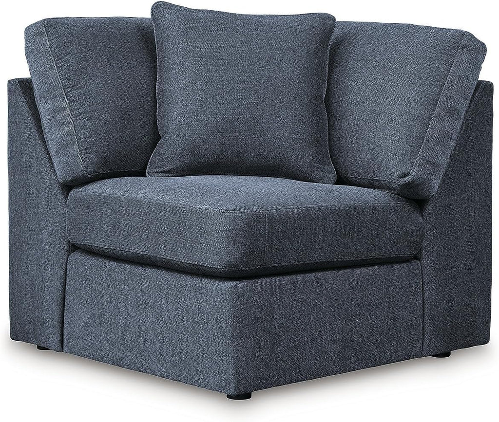 Signature Design by Ashley Contemporary Modmax Stain Resistant L-Shape Right-Arm Facing 6-Piece Sectional with Reversible Cushion and Armrest, Dark Blue