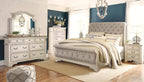 Signature Design by Ashley Realyn French Country 7 Drawer Dresser, Two-Tone Chipped White and Distressed Wood Finish, Smooth-Gliding Bedroom Storage, Ideal for Master Suites, 64" W