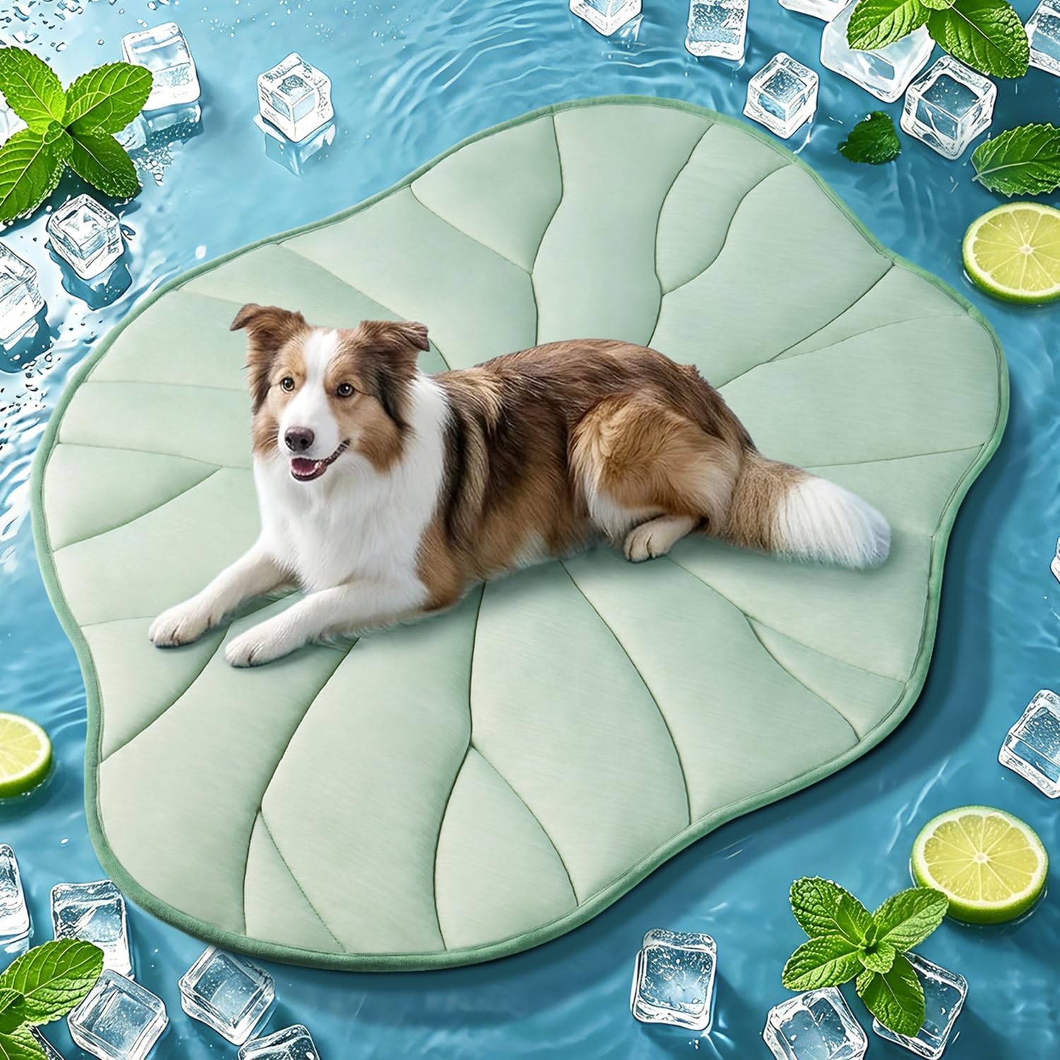 BG-BABYGO Dog Cooling Mat, 48" x 28" Reversible Self Cooling Mat for Large Dogs, Washable Arc-Chill Cooling Pad for Pets 2.0 Summer Pet Cooling Pad for Crate Kennel Sofa Floor Outdoor Portable Green