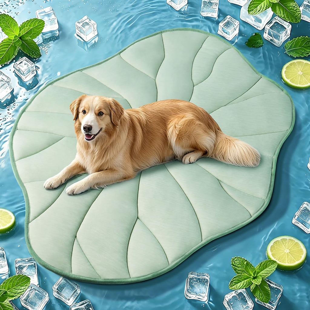 BG-BABYGO Dog Cooling Mat, 48" x 28" Reversible Self Cooling Mat for Large Dogs, Washable Arc-Chill Cooling Pad for Pets 2.0 Summer Pet Cooling Pad for Crate Kennel Sofa Floor Outdoor Portable Green