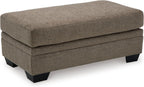 Signature Design by Ashley Stonemeade Upholstered Ottoman, Oversized Contemporary Footrest, 100% Polyester Chenille, Ideal for Living Room Seating, Nutmeg Brown, 44" W