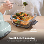 Ninja Crispi 4-in-1 Glass Air Fryer | With Non-Toxic 4QT & 6-Cup Glass Containers & Lids | Microwave, Freezer, Dishwasher Safe | 450°F Max Temp |1500 Watt | Green | FN101SG