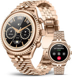2026 Luxury Smart Watch for Men, Rotating Dial (Axe-Cut Bezel) Smartwatch, 1.32" AMOLED Display, Heart Rate, Blood Pressure, SpO2, Sleep Monitor, Stainless Steel Build, Compatible Android and iOS