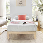 Mellow Naturalista Classic - 12 Inch Solid Wood Platform Bed with Wooden Slats, No Box Spring Needed, Easy Assembly, Queen, Pine