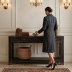 Signature Design by Ashley Gavelston Sofa Table, Couch Table with Drawers & Shelf, Hand-Finished Wood Console for Living Room or Entryway, Weathered Black