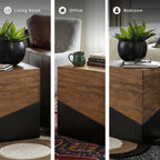 Signature Design by Ashley Trailbend Eclectic Accent End Table, Brown & Gunmetal