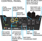 Westinghouse 9500 Peak Watt Dual Fuel Home Backup Portable Generator, Electric Start, Transfer Switch Ready, Gas & Propane Powered, CO Sensor