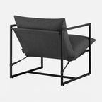 Zinus Aidan Sling Accent Chair, Metal Framed Armchair with Shredded Foam Cushioning, Dark Grey