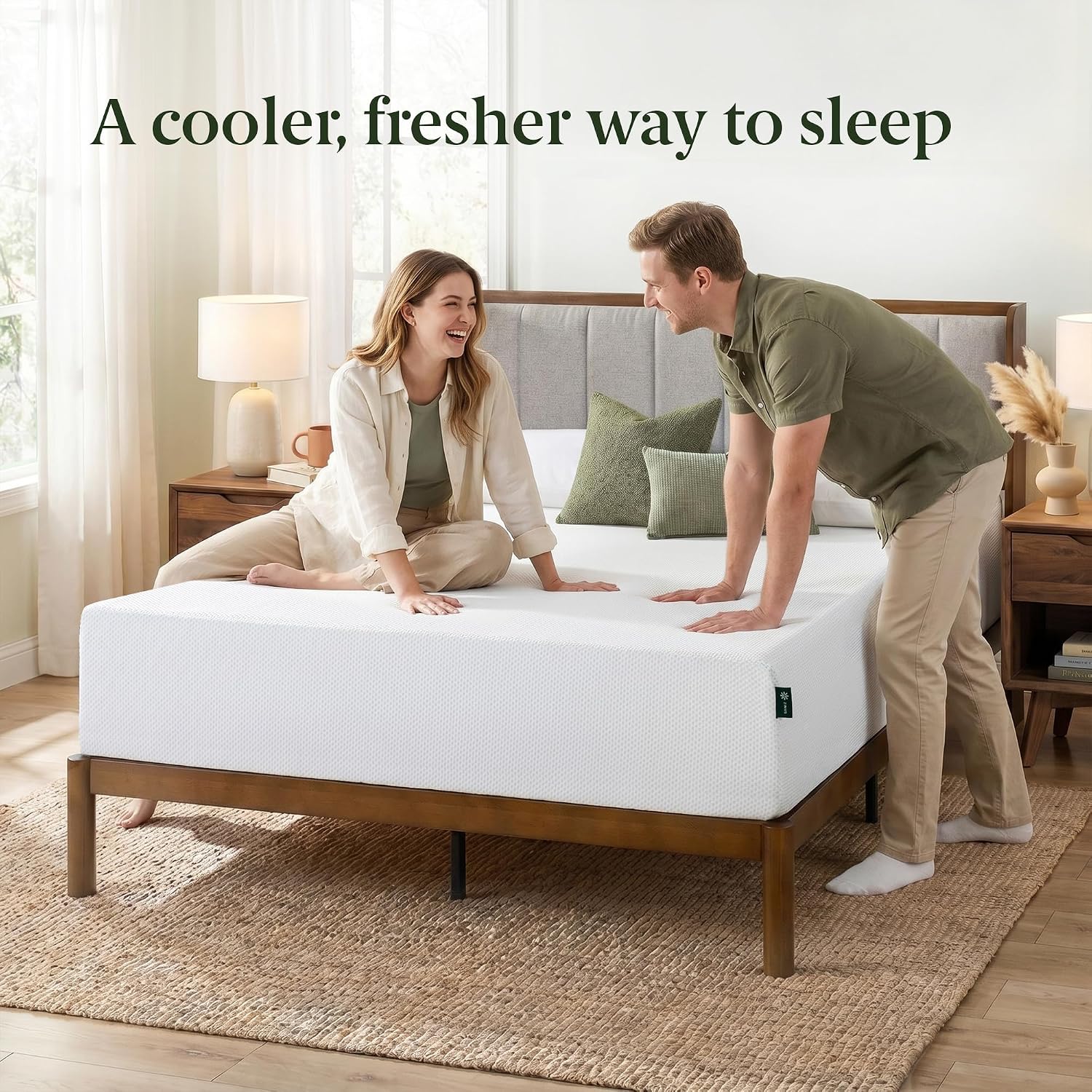 Zinus 12 Inch Green Tea Cooling Memory Foam Mattress [New Version], King, Fiberglass Free, Medium Firmness, Cooling Gel Foam, Certified Safe Foams & Fabric, Mattress in A Box
