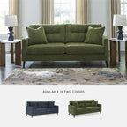 Signature Design by Ashley Bixler Sofa, No Assembly Required, Olive Green Chenille Upholstered 3-Seater Couch, Anti-Sag Platform Foundation, Button-Tufted Back, Living Room Furniture, 79 Inches
