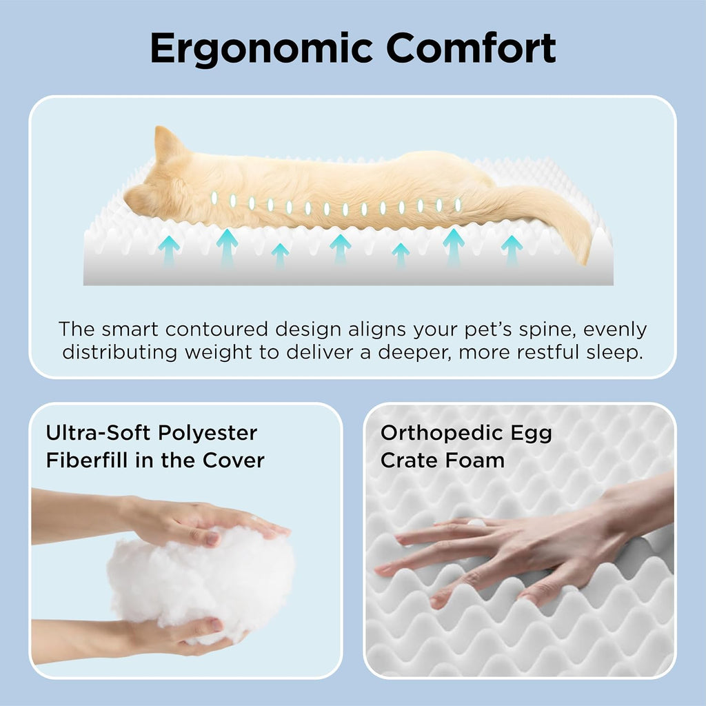 Bedsure Cooling Dog Bed for Crate, Large Breathable Pet Summer Bed, 35 Inch | Orthopedic Egg Crate Foam, Cold Summer Pad Mat, Non-Slip Bottom, Comfy Removable Washable Cover, For Pets Up to 50 lbs