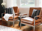 Signature Design by Ashley Peacemaker Mid-Century Modern Faux Leather Accent Chair, Brown