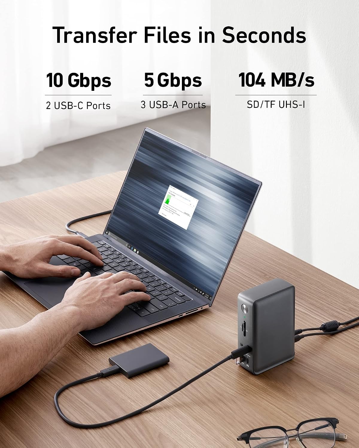 Anker Laptop Docking Station, 13-in-1 USB-C Docking Station, Triple Display with 2xHDMI and 1xDP, 10 Gbps USB-C and 5 Gbps USB-A Data, Ethernet, Audio, SD, 85W Charging for Dell, HP, Lenovo and More