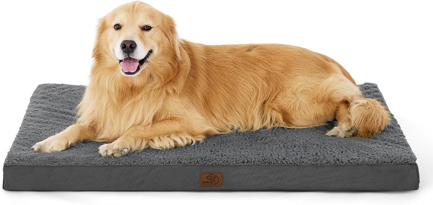 Bedsure Cooling Dog Bed for Crate, Large Breathable Pet Summer Bed, 35 Inch | Orthopedic Egg Crate Foam, Cold Summer Pad Mat, Non-Slip Bottom, Comfy Removable Washable Cover, For Pets Up to 50 lbs