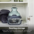 Ninja Crispi 4-in-1 Glass Air Fryer | With Non-Toxic 4QT & 6-Cup Glass Containers & Lids | Microwave, Freezer, Dishwasher Safe | 450°F Max Temp |1500 Watt | Green | FN101SG