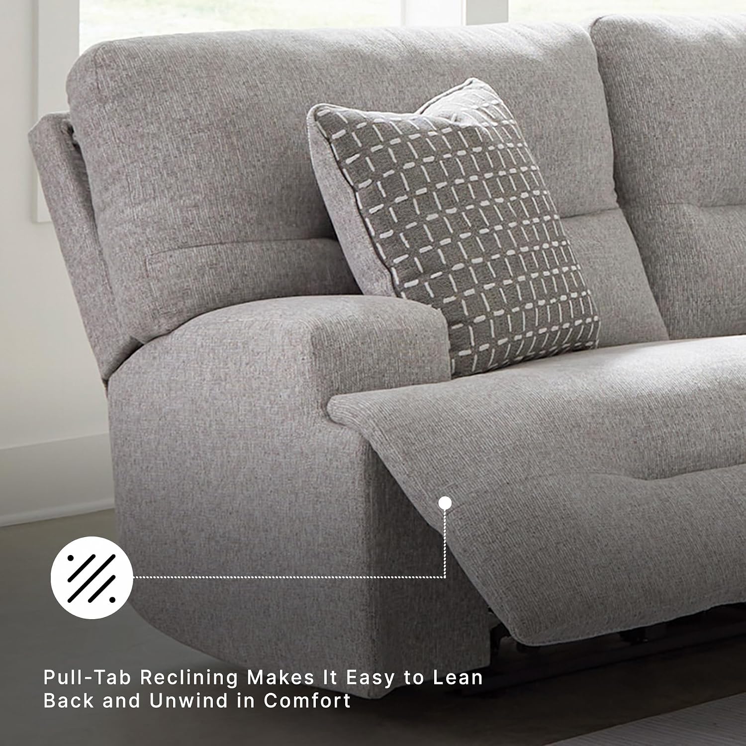 Signature Design by Ashley Acklen Place 3-Piece Power Reclining Sectional, Zero Gravity Recline and Adjustable Headrests, Next-Gen Nuvella Performance Fabric for Living Room Relaxation, Pewter Gray