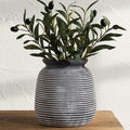 Ceramic Rustic Vase,7.48" Flowers Pottery Vases Home Decor Round Wide-Mouth Farmhouse Decorative Vase for Flowers Pampas for Table Living Room Entryway Mantel Shelf Kitchen Bathroom Bedroom