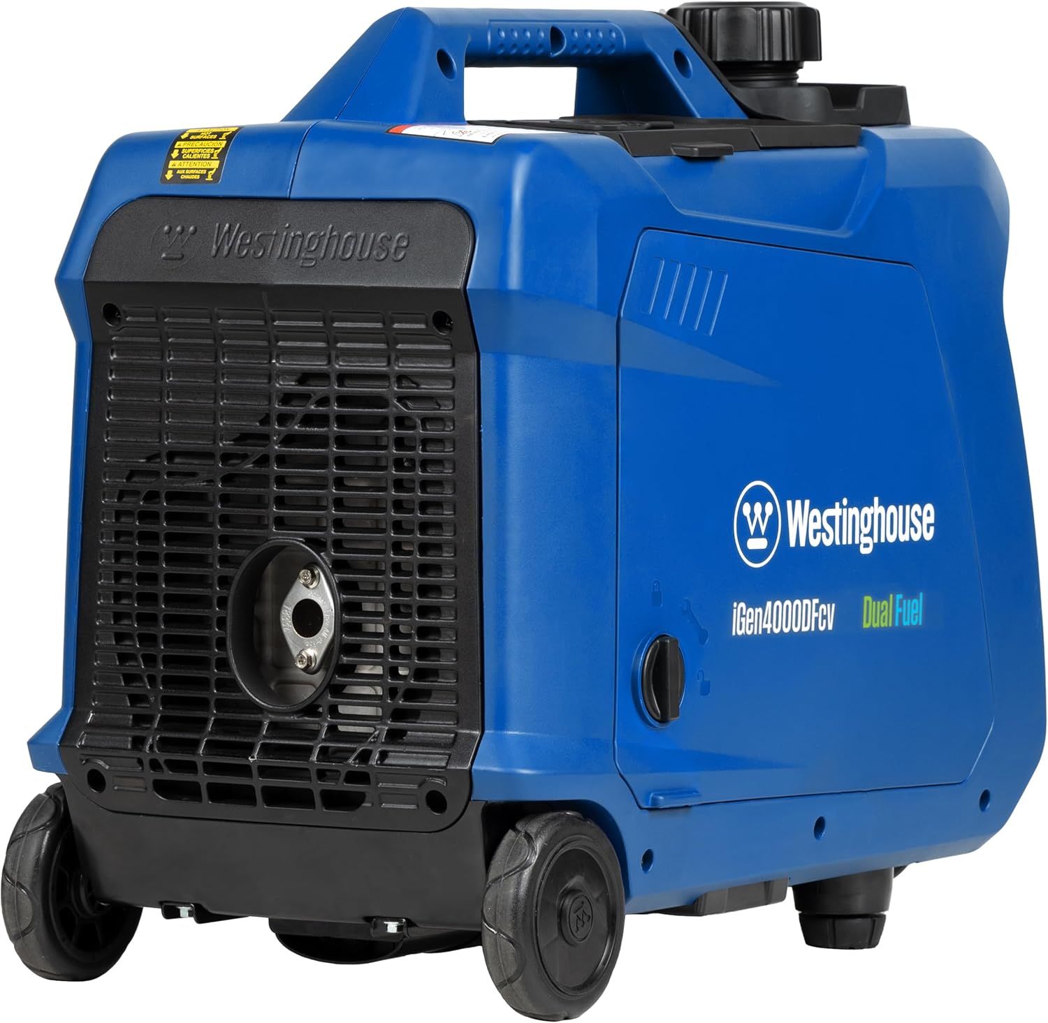 Westinghouse 4000 Peak Watt Super Quiet Dual Fuel Portable Inverter Generator, Wheel & Handle Kit, Gas & Propane Powered, RV Ready, CO Sensor, Parallel Capable
