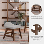 Signature Design by Ashley Lyncott Casual Upholstered Armless Home Office Desk Chair with Backless Design, Light Gray & Light Brown