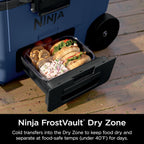 Ninja | Cooler | FrostVault 45QT Cooler with Wheels | Insulated with Temp Dry Storage Drawer | Keeps Ice Cold for Days | for the Beach, Camping, Picnics & More | Lakeshore Blue | FB245BL