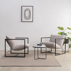 Zinus Aidan Sling Accent Chair, Metal Framed Armchair with Shredded Foam Cushioning, Oatmeal