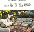 Signature Design by Ashley Clare View Eucalyptus Wood Outdoor Loveseat, Patio Couch with Nuvella Cushions, 56" W x 35" D x 32" H, Beige