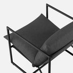 Zinus Aidan Sling Accent Chair, Metal Framed Armchair with Shredded Foam Cushioning, Dark Grey