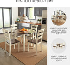 Signature Design by Ashley Woodanville 18" Cottage Ladderback Dining Chair, 2 Count, Cream & Brown