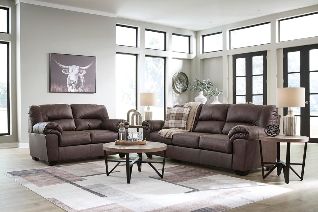 Signature Design by Ashley WalkerPoint Contemporary Sofa with Removable Cushion, Dark Brown