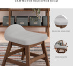 Signature Design by Ashley Lyncott Casual Upholstered Armless Home Office Desk Chair with Backless Design, Light Gray & Light Brown