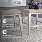 Signature Design by Ashley Skempton Modern 24" Counter Height Upholstered Barstool, 2 Count, Grayish White