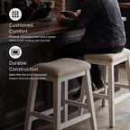 Signature Design by Ashley Skempton Modern 24" Counter Height Upholstered Barstool, 2 Count, Grayish White