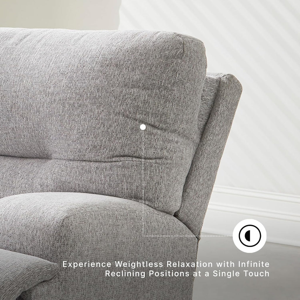 Signature Design by Ashley Acklen Place 3-Piece Power Reclining Sectional, Zero Gravity Recline and Adjustable Headrests, Next-Gen Nuvella Performance Fabric for Living Room Relaxation, Pewter Gray