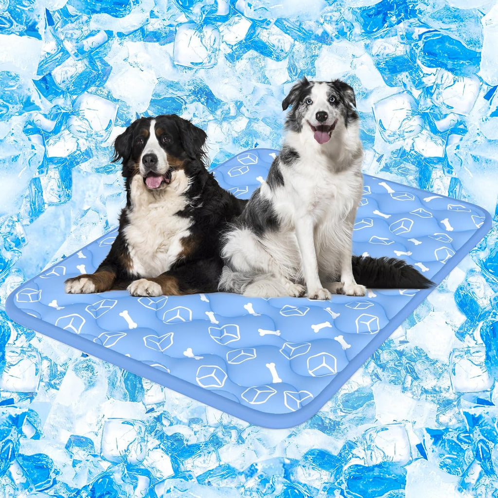Rywell Dog Cooling Mat 2.0, Elegant Grey, 44"*32" Thick & Durable Cooling Mat for Extra Large Dogs, Extended Cooling with Waterproof & Color-Changing Arc-Chill Fiber (Q-Max>0.5), Ideal for Summer
