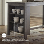 Signature Design by Ashley Caitbrook Dining Table, Counter Height Table With Shelves, Wood Construction In Antiqued Gray Wash, Space‑Saving For Small Rooms And Kitchens