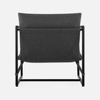Zinus Aidan Sling Accent Chair, Metal Framed Armchair with Shredded Foam Cushioning, Dark Grey