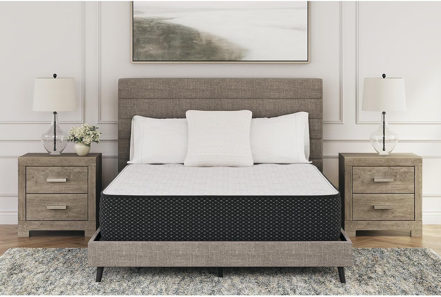 Signature Design by Ashley King Plush 12 Inch Hybrid Mattress with Gel Memory Foam and Edge Support for Cool Sleep and Pressure Relief, Fiberglass-Free, Bed In A Box