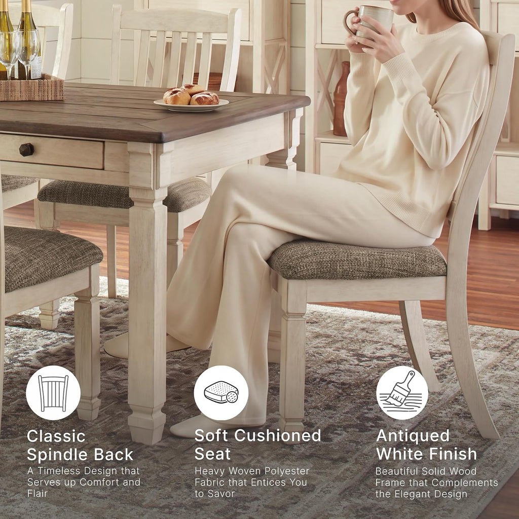 Signature Design by Ashley Bolanburg 20" Upholstered Dining Room Chair, Set of 2, Antique White