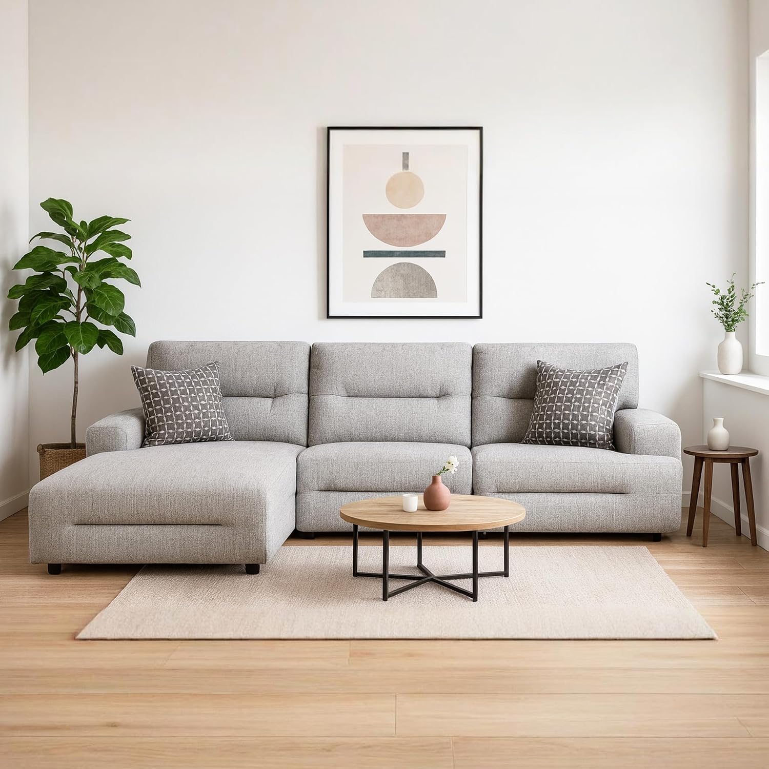 Signature Design by Ashley Acklen Place 3-Piece Power Reclining Sectional, Zero Gravity Recline and Adjustable Headrests, Next-Gen Nuvella Performance Fabric for Living Room Relaxation, Pewter Gray