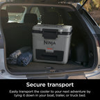 Ninja | Cooler | FrostVault 30QT Cooler with Wheels | Insulated with Temp Dry Storage Drawer | Keeps Ice Cold for Days | for the Beach, Camping, Picnics & More | Charcoal Gray | FB230CG