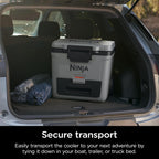 Ninja | Cooler | FrostVault 30QT Cooler with Wheels | Insulated with Temp Dry Storage Drawer | Keeps Ice Cold for Days | for the Beach, Camping, Picnics & More | Slate Gray | FB230GY