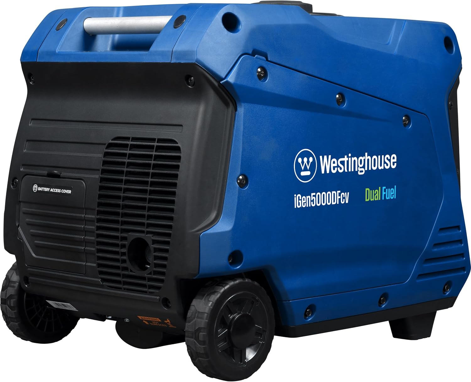 Westinghouse 5000 Peak Watt Super Quiet Dual Fuel Portable Inverter Generator, Wheel & Handle Kit, Gas & Propane Powered, RV Ready, CO Sensor, Parallel Capable