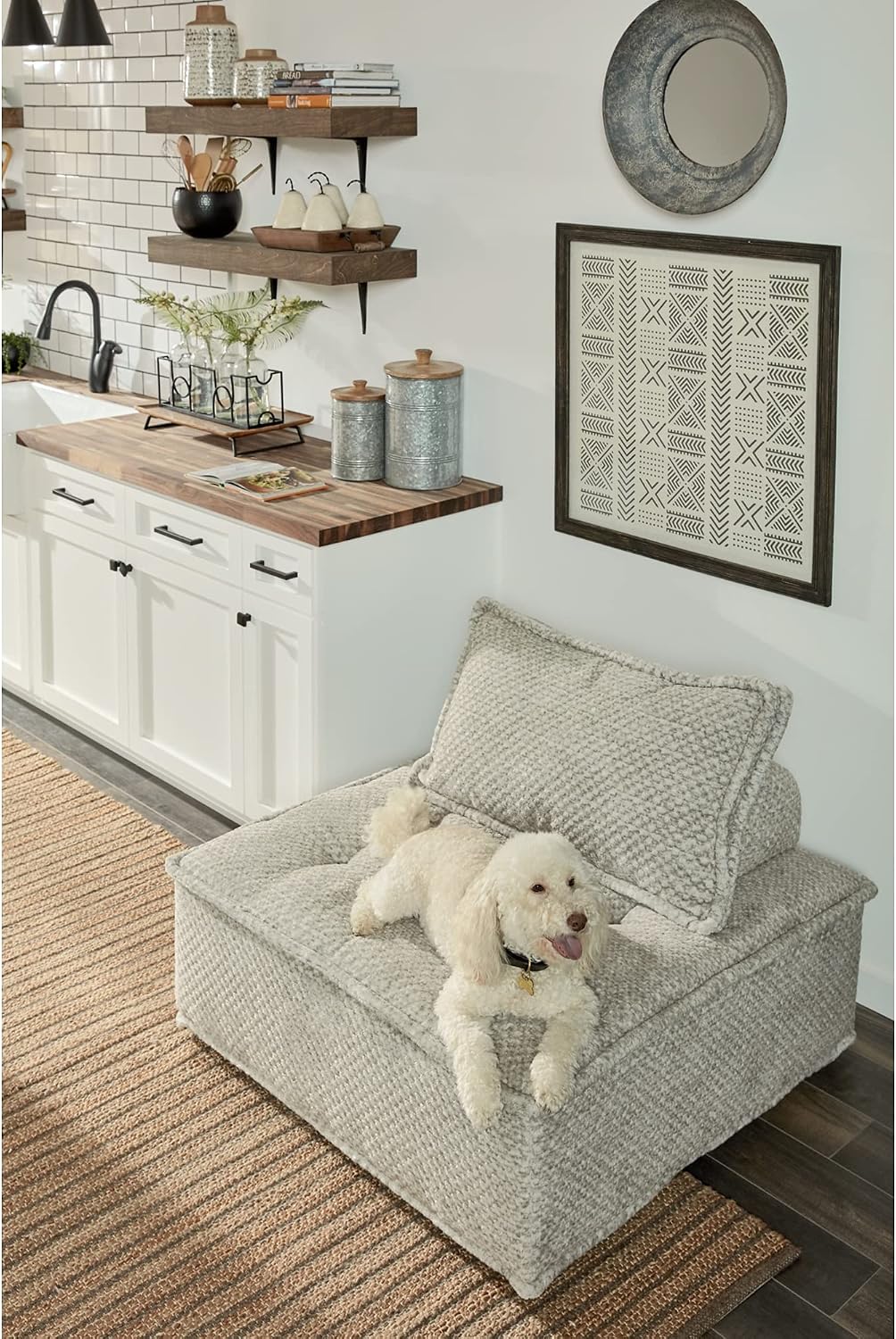 Signature Design by Ashley Bales Low Profile Floor Seating Accent Chair, Gray