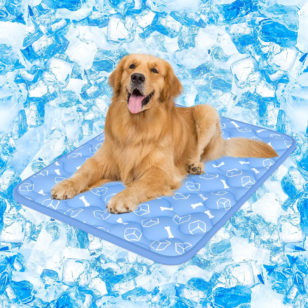 Rywell Dog Cooling Mat 2.0, Elegant Grey, 44"*32" Thick & Durable Cooling Mat for Extra Large Dogs, Extended Cooling with Waterproof & Color-Changing Arc-Chill Fiber (Q-Max>0.5), Ideal for Summer